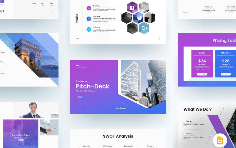 Pitch Deck Google Slayt Şablonu Tasarımı