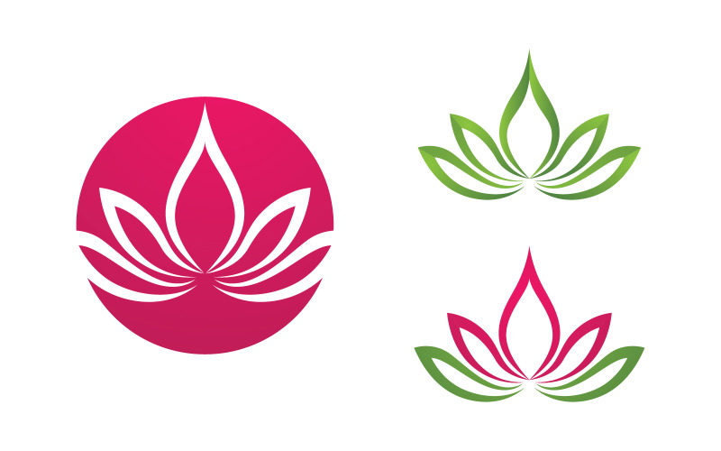 莲花标志美容院化妆品护肤矢量图标设计 v.105