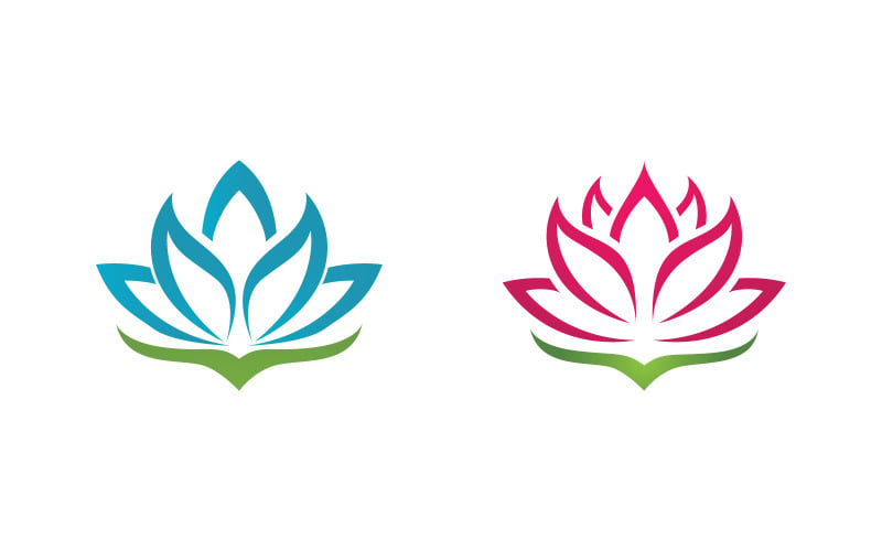 莲花标志美容院化妆品护肤矢量图标设计 v.106