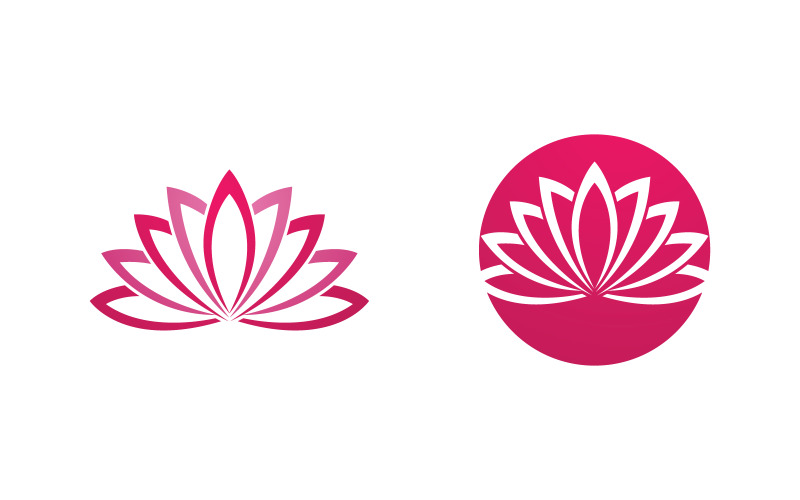 Logo del fiore di loto per salone di bellezza, cosmetici e cura della pelle, design vettoriale dell'icona v.107