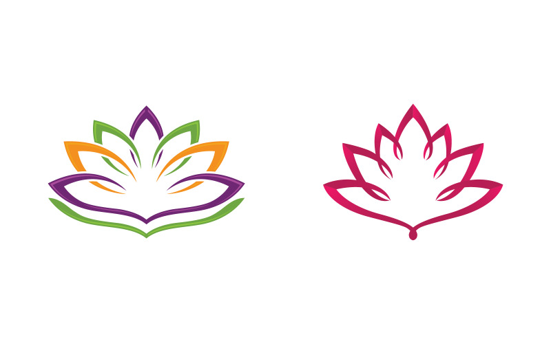 Lotusblomma Logotyp Skönhetssalong Kosmetisk Hudvård Vektor Ikon Design V.102