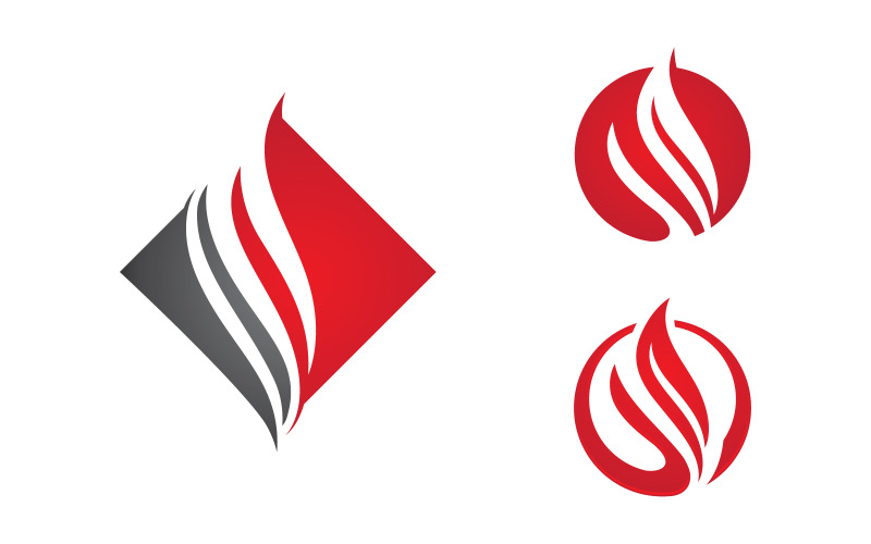 Modèle de conception vectorielle d'illustration d'icône de logo de flammes vv.65