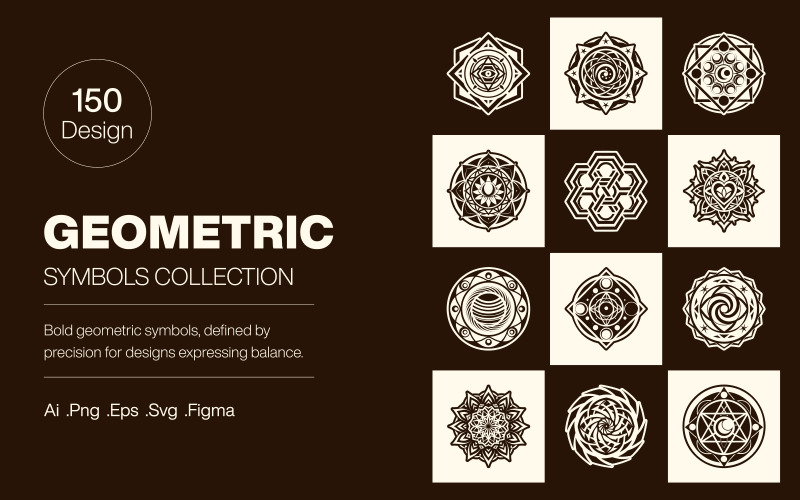 Modernes geometrisches Symbol-Kunstset