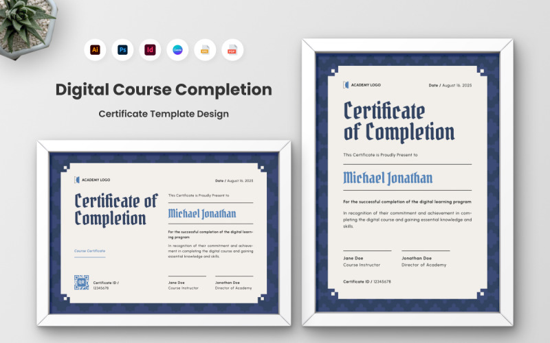Modernt certifikat för kursprestationer