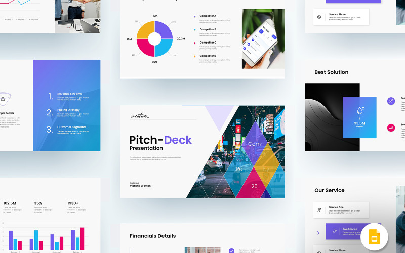 Szablon biznesowy Pitch-Deck Google Slide