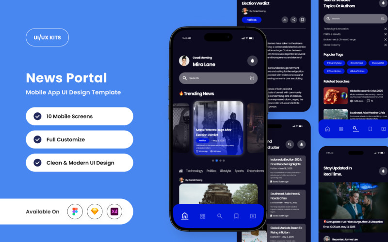 TapTalkNews - Šablona návrhu aplikace pro zpravodajský portál