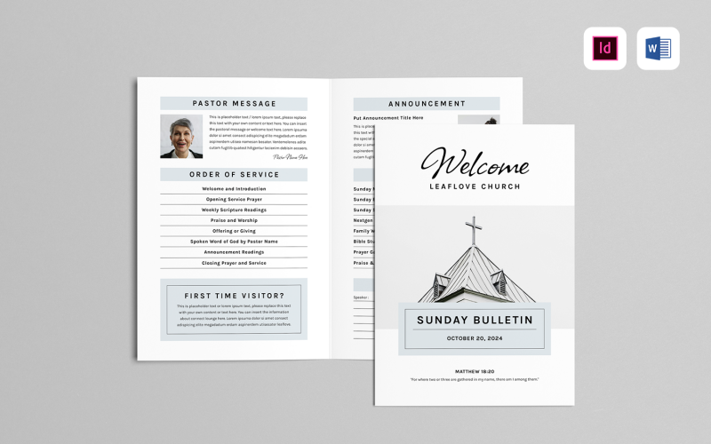 Church Bulletin Brochure Template