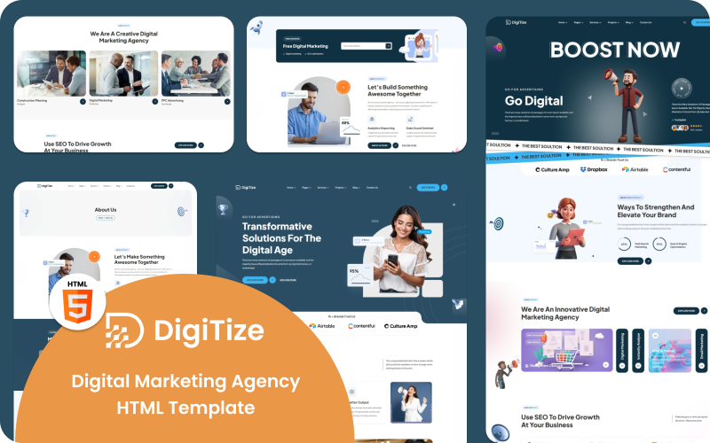 Digitize – Website-Vorlage für eine digitale Marketingagentur