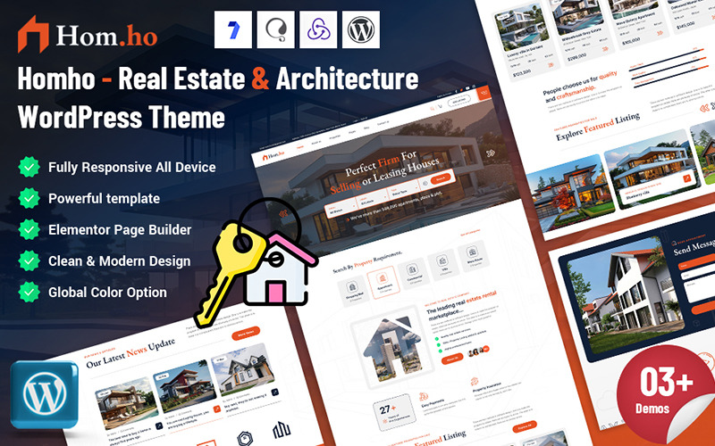 Homho - WordPress-thema voor onroerend goed en architectuur
