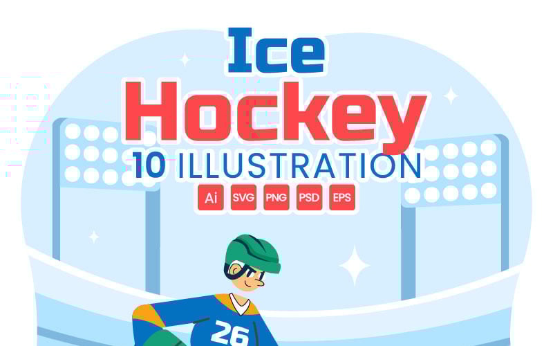 10 ilustraciones deportivas de jugadores de hockey sobre hielo