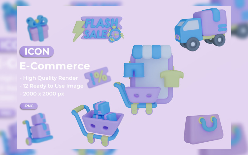 3D E-commerce Icon Pack Template