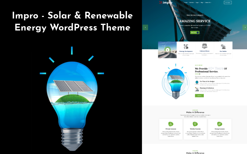 Impro - Tema de WordPress para energía solar y renovable