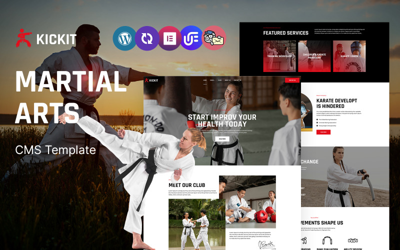 KickIt - Dövüş Sanatları Okulu ve Kulübü Çok Amaçlı Duyarlı WordPress Teması