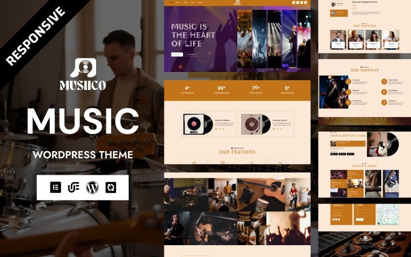 Musiico - WordPress Elementor-thema voor klassieke muziek en orkestgroepen