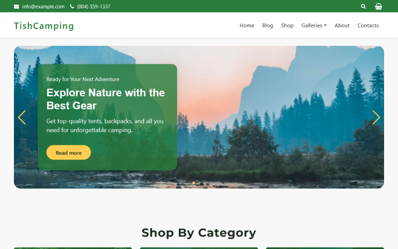 TishCamping – Thème WooCommerce pour les boutiques de camping et de plein air modernes