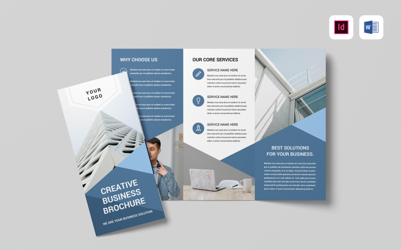 Háromrészes brosúra | Microsoft Word és Adobe InDesign