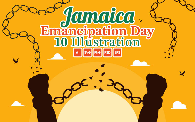 10 illustrations vectorielles du jour de l'émancipation de la Jamaïque