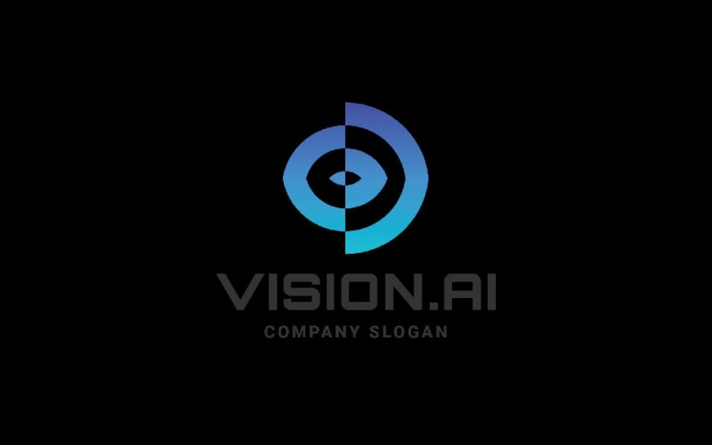 Šablona loga pro oko s umělou inteligencí Vision