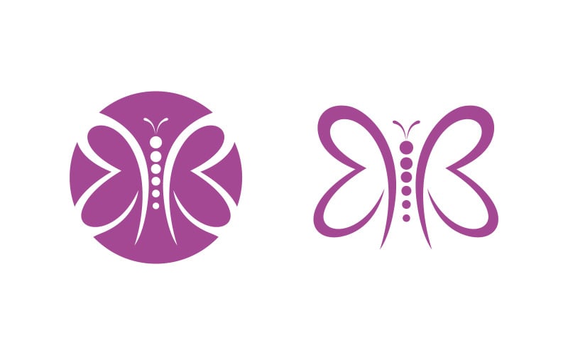 Beauty Butterfly simple Vector icon logo design template v.5