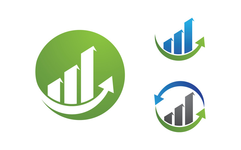 Business growth Finance concept logo illustration design v.52