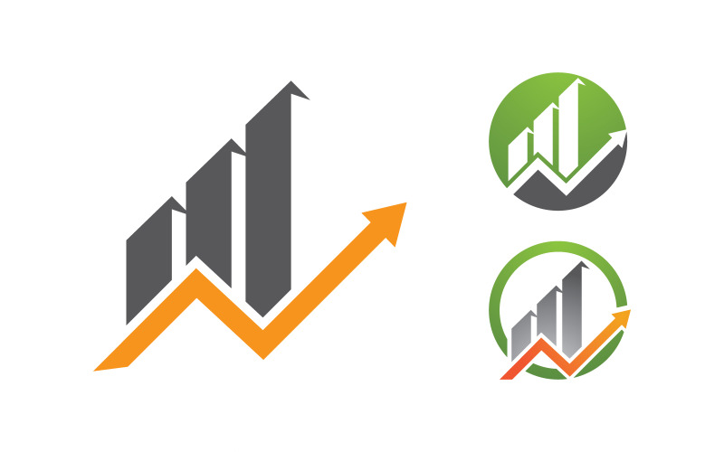 Business growth Finance concept logo illustration design v.54