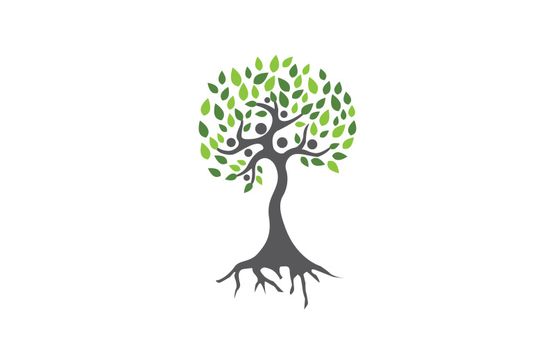 Family tree social vector icon illustration logo design v.3