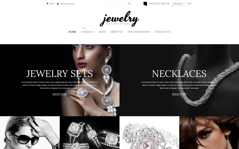 очаровательная тема ювелирного магазина shopify