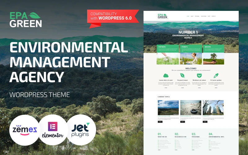 Epa Green - Tema WordPress reattivo all'ambiente
