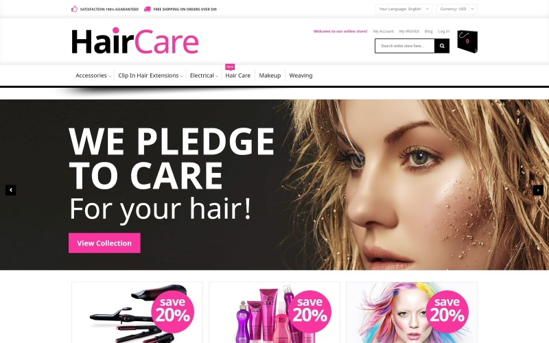 уход за волосами magento тема