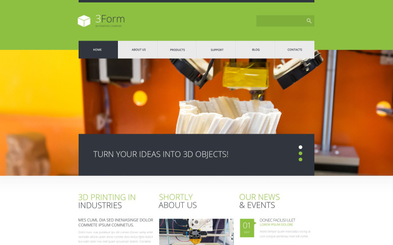 3D nyomtatási technológiák WordPress téma