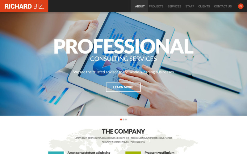Modèle de site Web réactif de consultation