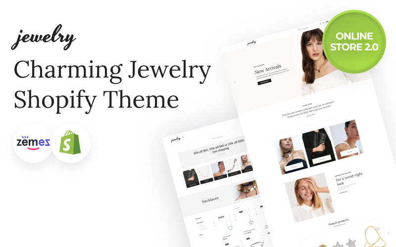 Okouzlující šperky Online Store Shopify Theme