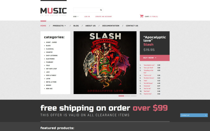 Shopify-Theme für den Musikladen