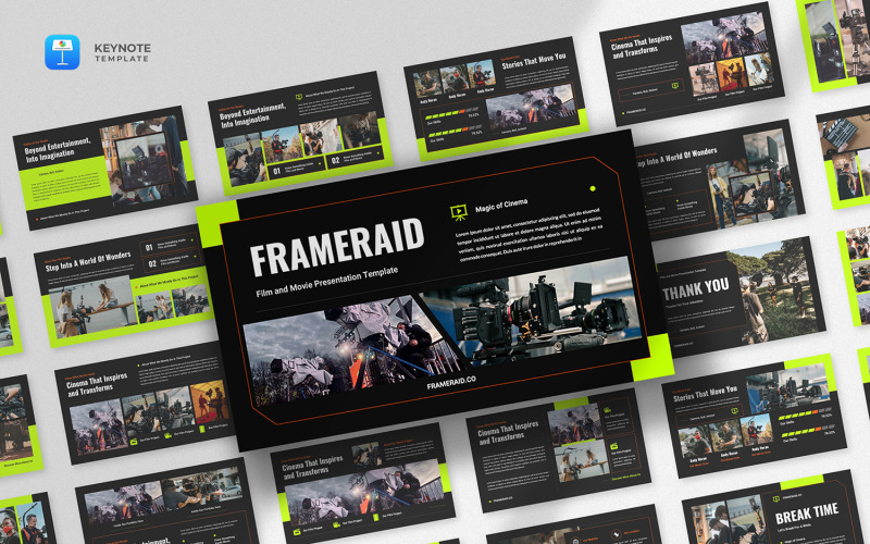 Frameraid – Keynote-Vorlage für Videos, Filme und Kinofilme