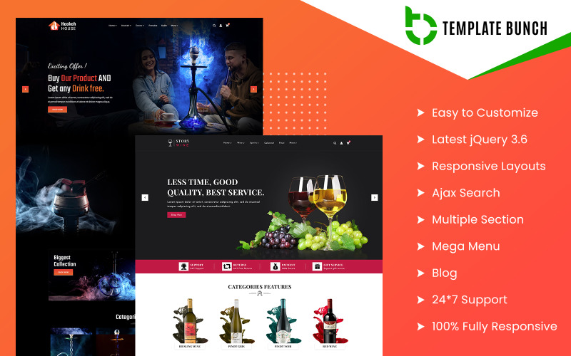 Адаптивная тема Prestashop «Дом кальяна и вина»
