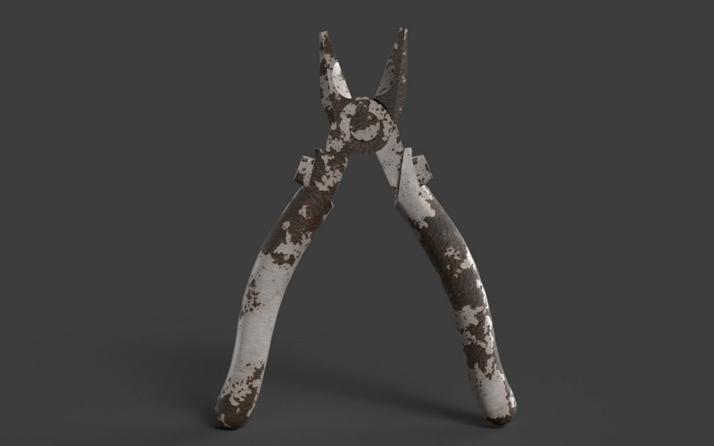 Altes rostiges Zangenwerkzeug 3D-Modell