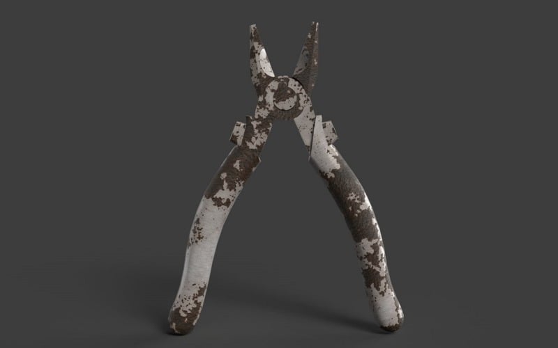 Old Rusty Pliers Tool 3D Model