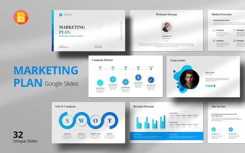 Stratégiai marketingterv Google Slides sablon