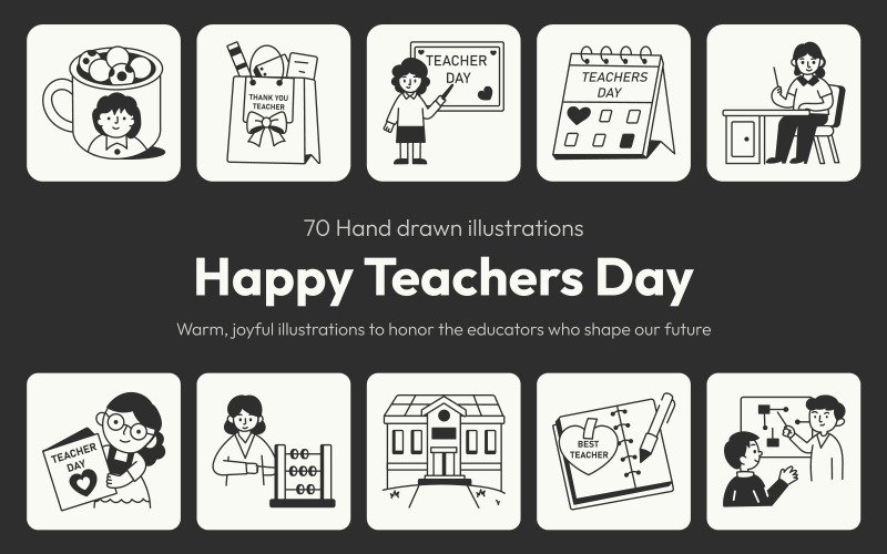 Conjunto de Desenhos Feliz Dia dos Professores