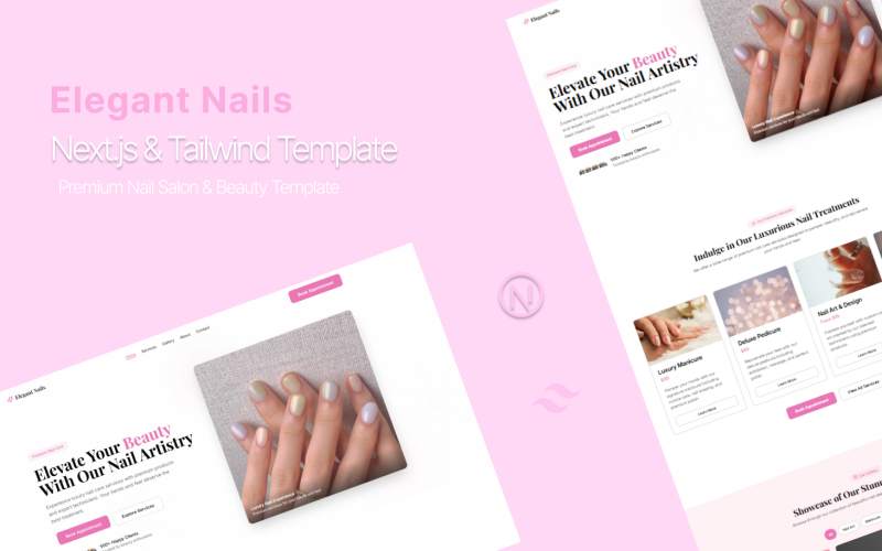 ElegantNails - Modèle premium pour salon de manucure et de beauté | next.js et tailwind