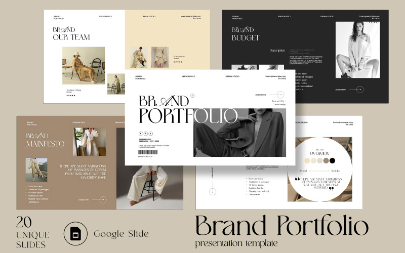 Márkaportfólió Google Slide prezentációs sablon
