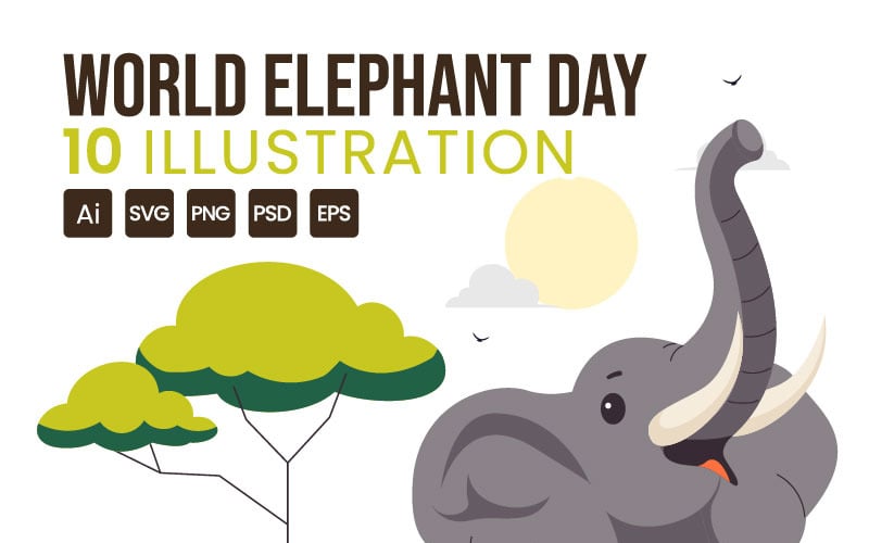 10 illustrations de la Journée mondiale de l'éléphant