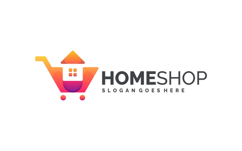 Modern logotyp för kundvagn med gradientdesign