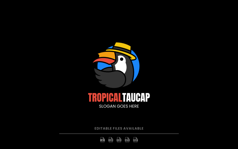 Projekt logo maskotki ptaka tukana