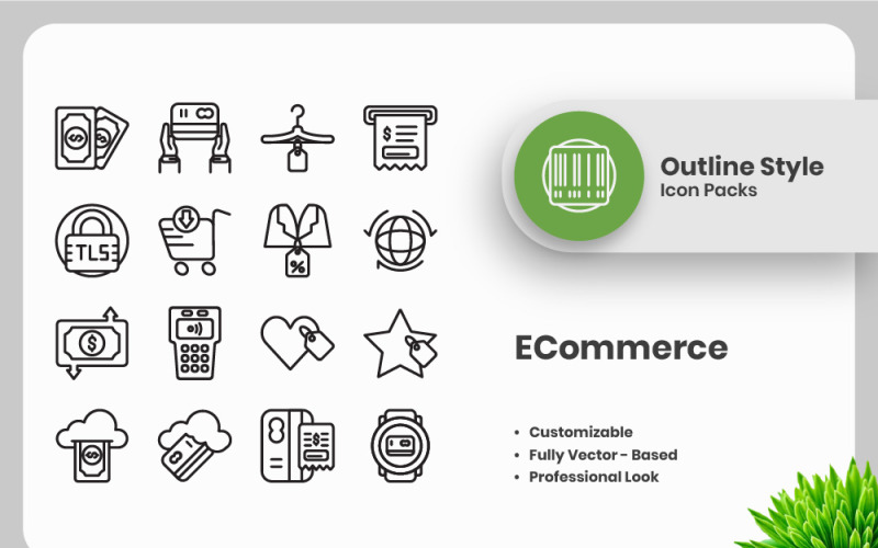 20 наборов иконок ECommerce Vol 3 Outline Collection