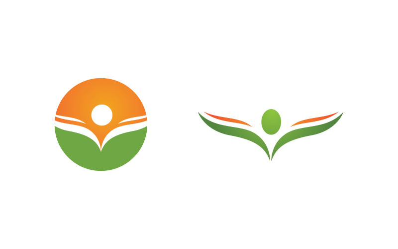 Gezond leven Human fit sport logo teken illustratie v.150