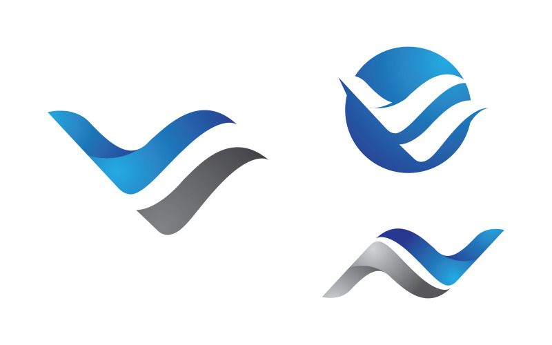 Modèle de logo d'entreprise avec icône V, illustration v.3