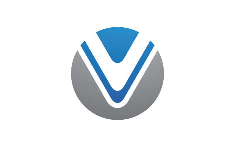 Modèle de logo d'entreprise avec icône V, illustration v.4