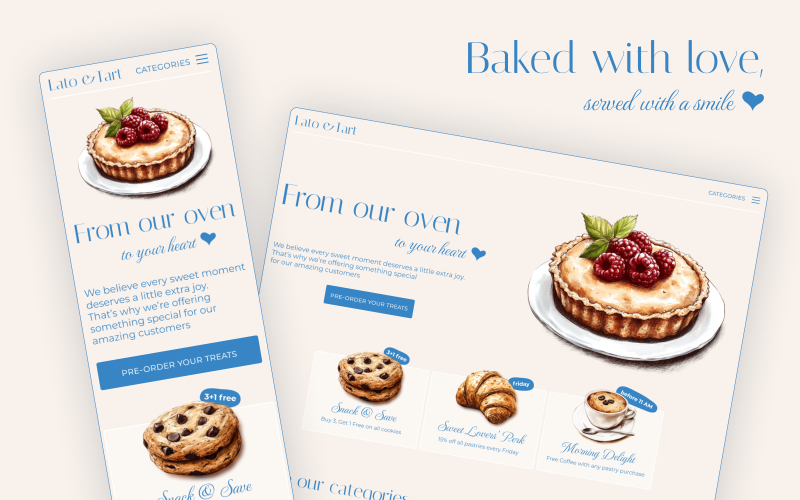 Lato &Tartt – Konditorei-Landingpage-UI-Kit