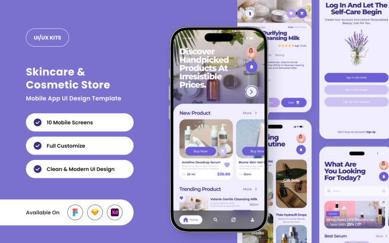 Lavisté – Beauty Store App UI tervezősablon